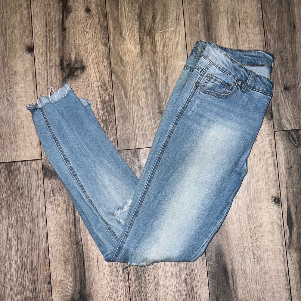 Blue Asphalt Ripped Jeans- Size 7/28 Light Wash High Rise